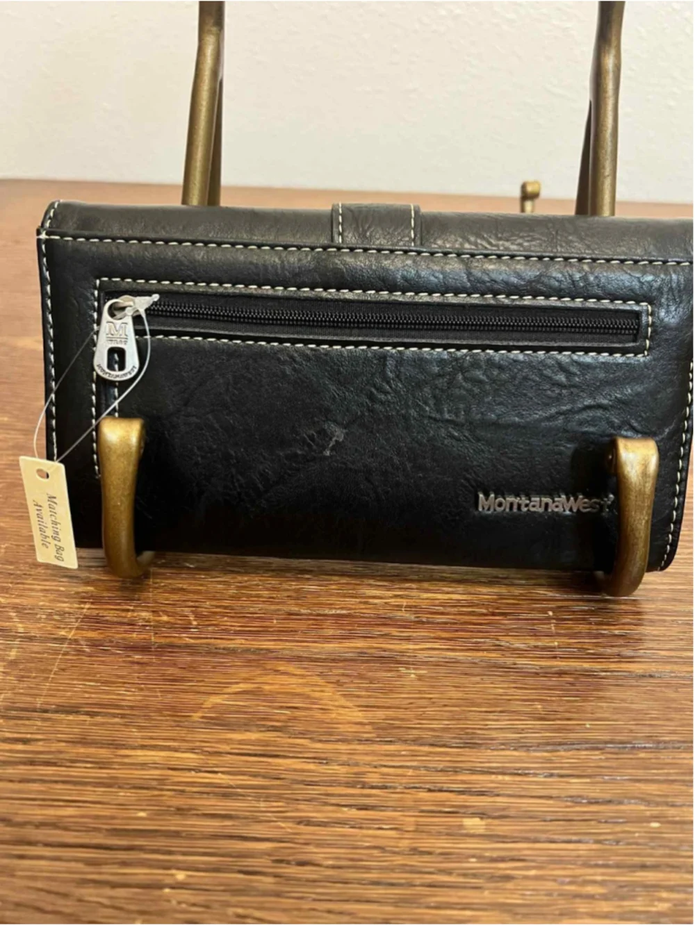 Montana West Wallet NWT Black Turquoise Buckle Western Style Studded Faux MW1132